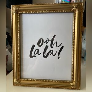 Customized Upcycled Golden Oh La La Picture Frame